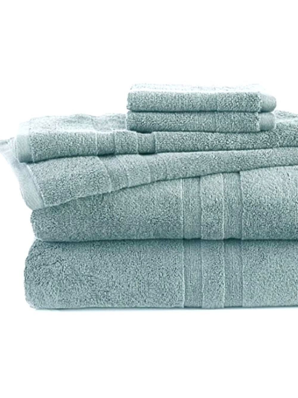 PURITY SILVERBAC TECHNOLOGY TOWEL SET 6 PIECE MINERAL GREEN